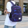 thumbnail image 5 of UJNDER Stylish Space Themed Casual Backpack with Starry Print and Laptop Compartment Lightweight Daypack for Students Everyday Use,Dark Blue,Mid, 5 of 7