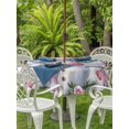 thumbnail image 2 of Outdoor Tablecloth with Umbrella Hole and Zipper, Pink Snowman Christmas Round Table Cloth 54 Inch Waterproof Tablecloth, Xmas Floral Tree Snowflake Picnic Table Cover for Patio Camping, 2 of 7