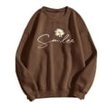 thumbnail image 4 of Shirts for Women Fall Fashion 2026 Women's Fashion Long Sleeve Round Neck T-Shirt Printing Loose Blouse Hoodless Sweatshirts Coffee M, 4 of 4