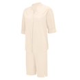 thumbnail image 6 of Women's Casual Suits Stylish Women's Cotton Linen Summer Suit with Wide Leg Pants Casual Loose Fit Two for Ladies for Summer, 6 of 8