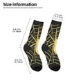 thumbnail image 2 of Honeii Gold Spider On The Web Print Children's Colorful Socks,Unisex Kids and Toddlers' Cushioned Sock,Kids Athletic Crew Socks,for Everyday Wear and Sports, 2 of 5