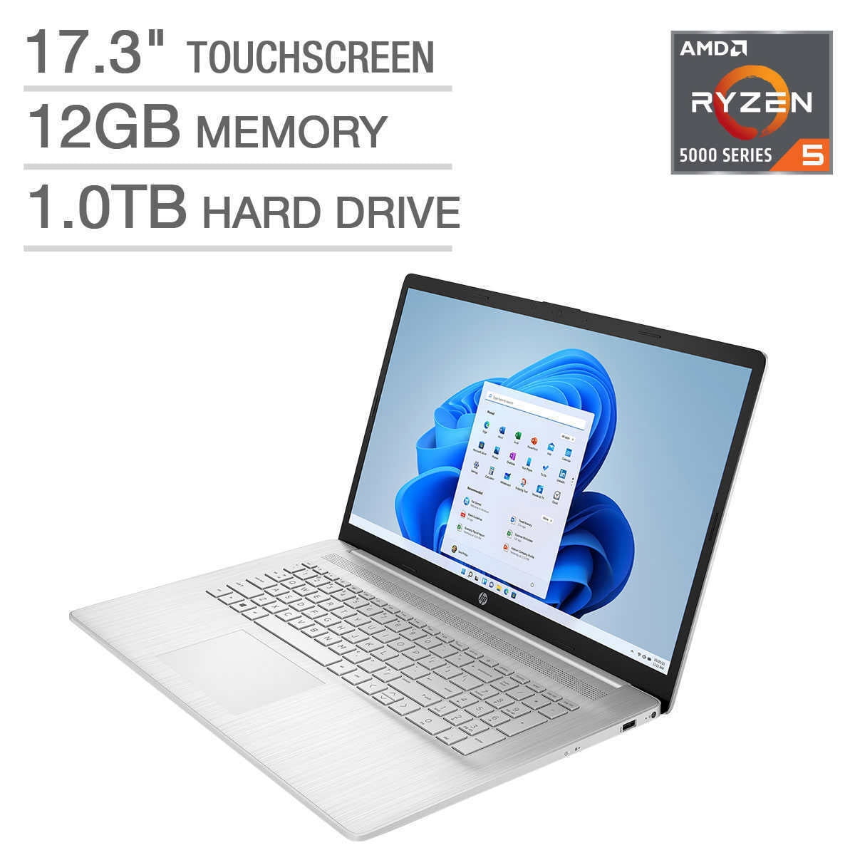 borgoña camarera patio HP 17.3" Touchscreen Laptop - AMD Ryzen 5 5625U - Windows 11 Notebook 12GB  RAM 1TB Hard Drive - Walmart.com