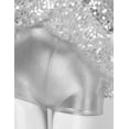 thumbnail image 7 of YONGHS Kids Girls Halter Shiny Ballet Leotard Dress Latin Tango Jazz Dancewear 4-16 Silver 14, 7 of 7