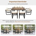 thumbnail image 6 of Harper & Bright Designs Metal Patio Dining Table Set for 6 with Umbrella Hole, Outdoor Dining Furniture with Rectangle Table and 6 Chairs Set with Removable Cushions for Backyard Garden, Beige, 6 of 14