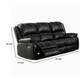 thumbnail image 6 of Zuru Motion Manual Recliner Sofa- 3 Seater- Plush Black Faux Leather, 6 of 7