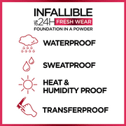 LOreal Paris Infallible Fresh Wear 24 Hr Powder Foundation Makeup, 120 Vanilla, 1 fl oz