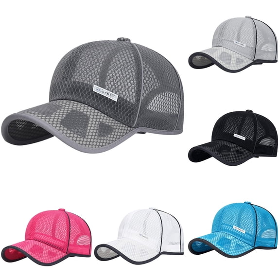 Womens Men Baseball Caps BWASD Casual Adjustable Unisex Mesh Breathable Sun Hat Summer Unconstructed Trucker Hat for Outdoor Work Daily Wear (Black)