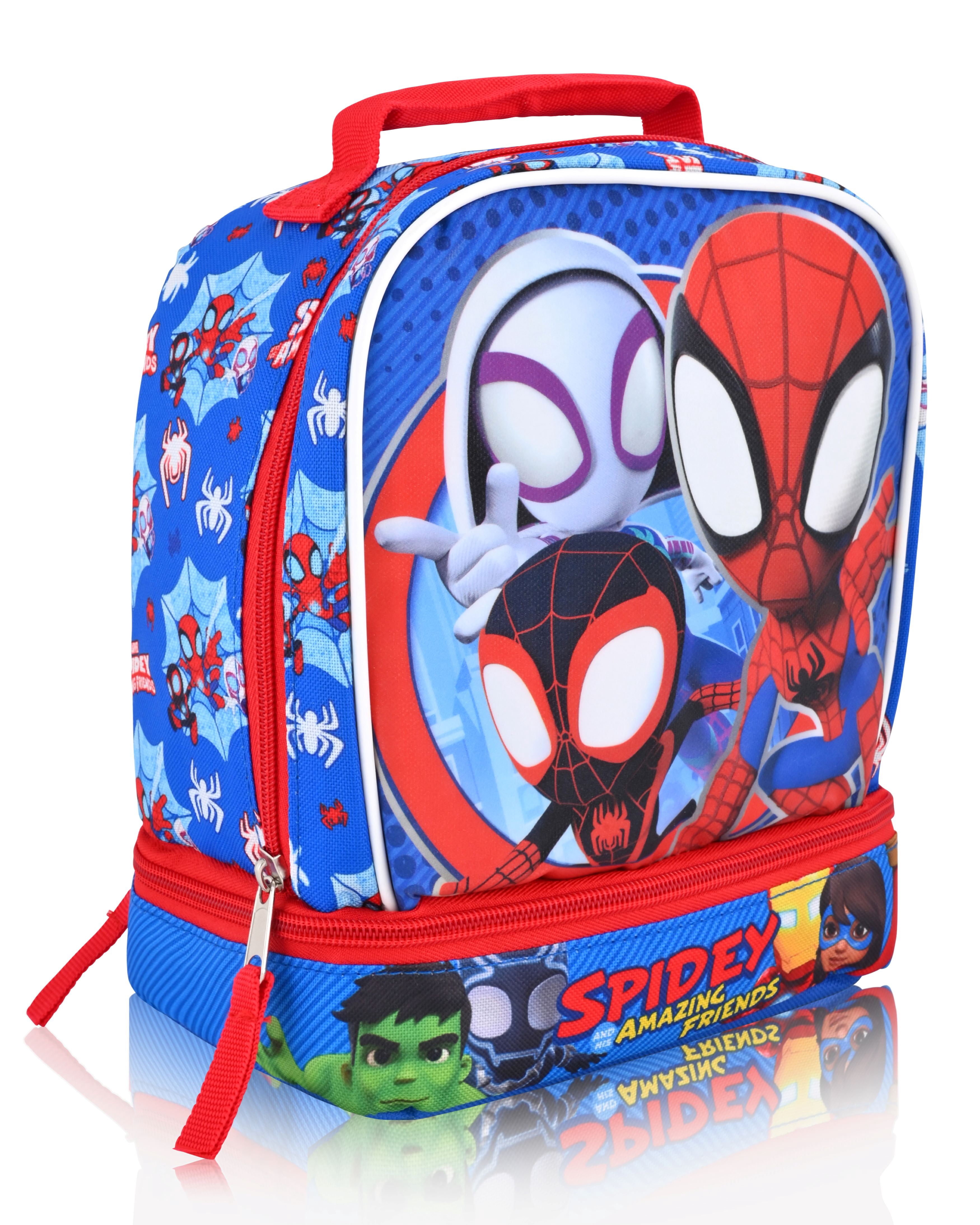 Marvel Spidey and His Amazing Friends Lunch Box for Kids | Insulated Lunch Bag Lunch Box for Boys, Girls, Unisex | Spidey and His Amazing Friends Blue Reusable Lunchbox