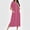 Pink, variant on Dianli Bathrobe Robe Zip up Long Knit Housecoat Full Length Gradient Zipper Nightgown with Pockets Ribbon Trim Cozy Knitted Homewear Loungewear Nightwear