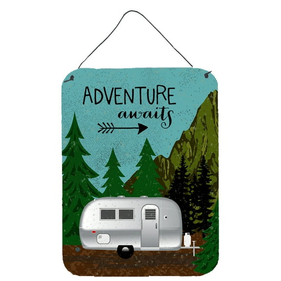 Carolines Treasures VHA3022DS1216 Airstream Camper Adventure Awaits Wall or Door Hanging Prints 12WX16H multicolor