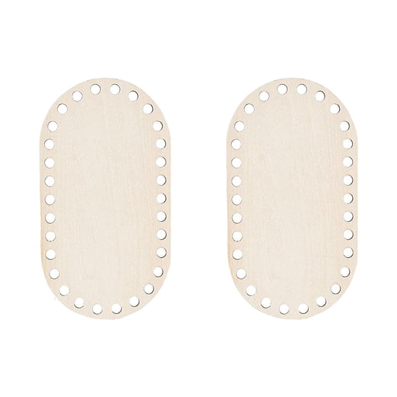 2Pieces Wood Crochet Basket Base Blank Basket Bottoms for Crochet Basket