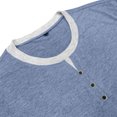 thumbnail image 4 of JTSRKL Mens Stylish Fake Two Piece Tops Crew Neck Button Placket Business Casual Long Sleeve Pullover Breathable Soft Textured Shirts, 4 of 8
