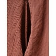 thumbnail image 6 of Avamo Plus Size Womens V-Neck Maxi Dress Long Sleeve Cotton Linen Vintage Dress Elegant Ruffle Pleated Tunic Dress Plain Buttons Evening Dress, 6 of 7