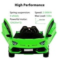 thumbnail image 4 of Uenjoy 12V Kids Electric Ride On Car Lamborghini Aventador SVJ Motorized Vehicles with Remote Control, Battery Powered, LED Lights, Wheels Suspension, Music, Horn,Compatible with Lamborghini,Green, 4 of 9