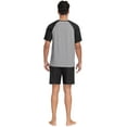 thumbnail image 6 of MINTREUS Men's Pajamas Colors Contrast Short Sleeve Round Neck 2-piece Set Men's Loose Shorts Casual Set Raglan Pajamas, 6 of 6