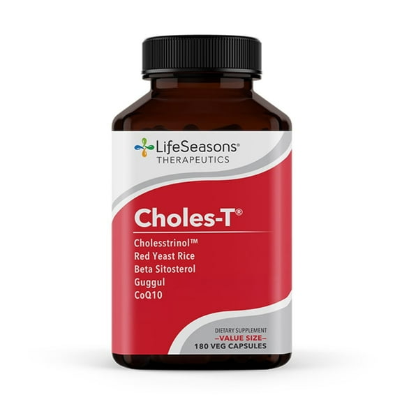 LifeSeasons Choles-T - Cholesterol Support Supplement - Red Yeast Rice, CoQ10, Guggul & Phytosterols - 180 Capsules