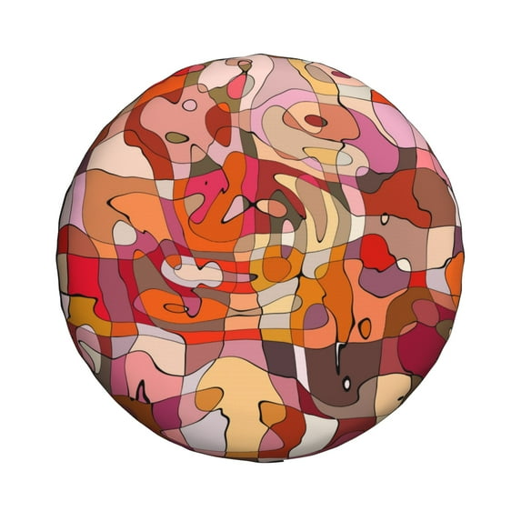 16'' Abstract Geometric Lines Tire Cover, Universal Spare Wheel Covers, Dust-Proof, Water-Proof, Sun-Proof and Corrosion-Proof