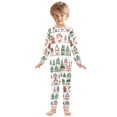 thumbnail image 6 of FORMRS Long Sleeve Top and Pants Pajama Set for Niños 2-Piece Sleepwear, Sizes 18M-8Y, White Christmas House, 6 of 6