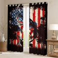 thumbnail image 2 of Manfei Retro Fishing Bass Fish Kitchen Curtains, American Flag Printed Black Out Curtains Pack of 2 (42x63 Each), Red Black White, 2 of 6
