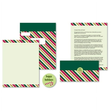 Great Papers!® Holiday Seal & Send Invitations, 8 1/2" x 11", Candy Cane Stripes, Pack Of 50