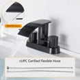 thumbnail image 4 of Kede Waterfall Bathroom Faucet Lavatory 2 Handle 3 Hole 4 Inch Bathroom Sink Faucet Washbasin Faucet with Deck and Pop-up Drain Black Centerset Bathroom Faucet, 4 of 7