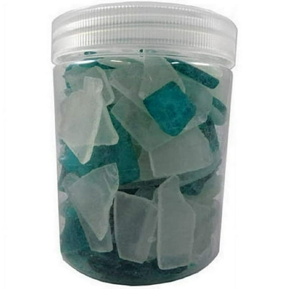 Jar of Blue and White Faux Sea Glass