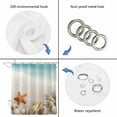 thumbnail image 5 of Summer Oceans Beaches Bathroom Shower Curtains with 12 Hooks Polyester Waterproof Shower Curtain for Stalls and Bathtubs Sea Waves Starfish Shells Coastal Decorative Bathroom Curtain 60x72 Inches, 5 of 9