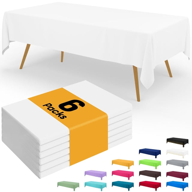 Mantel desechable Smiry, 6 unidades, 137 x 274 cm, impermeable, blanco