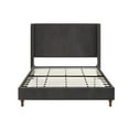 thumbnail image 6 of Queen Bed Frame Upholstered Bed with Tall Headboard, Velvet Platform Bed Queen Size, No Box Spring Needed, Easy Assembly, Dark Gray, 6 of 7
