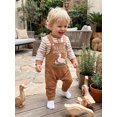 thumbnail image 5 of Cjfdfy Newborn Baby Boy Animal Overalls Fall Clothes Striped Long Sleeve Rompers And Embroidery Overalls Cute Country Baby Clothes Toddler Farm Winter Outfit 0-18 Months, 5 of 9