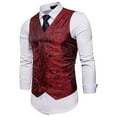 thumbnail image 4 of Lilgiuy Men's Everyday Party Casual Print Double Breasted Blazer Jacket Red Fall Fashion for 2022 Spring Winter, 4 of 5
