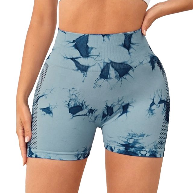 Gibobby Shorts Gym Mujer Ropa deportiva para mujer, pantalones cortos deportivos para mujer, pantalones cortos deportivos de cintura ancha, pantalones de Yoga para mujer, depo(Azul, M)