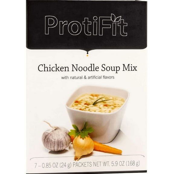PROTIFIT - High Protein Soup Mix - 7 Servings Per Box (1 Pack, Chicken Noodle)