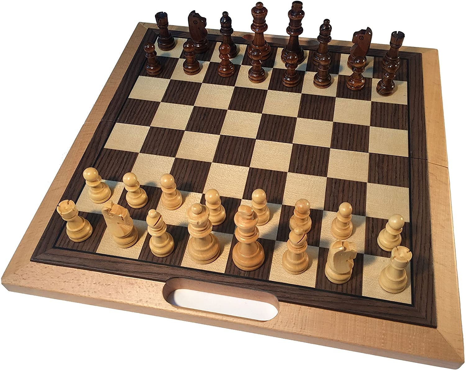 We Games Classic Folding Chess Set With Handle Camphor Wood Board 16 In Walmart Com