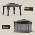thumbnail image 6 of 11x11ft Pop Up Outdoor Gazebo,Asofer Patio Canopy Tent with Mosquito Netting for Backyard Patio, Gray, 6 of 8