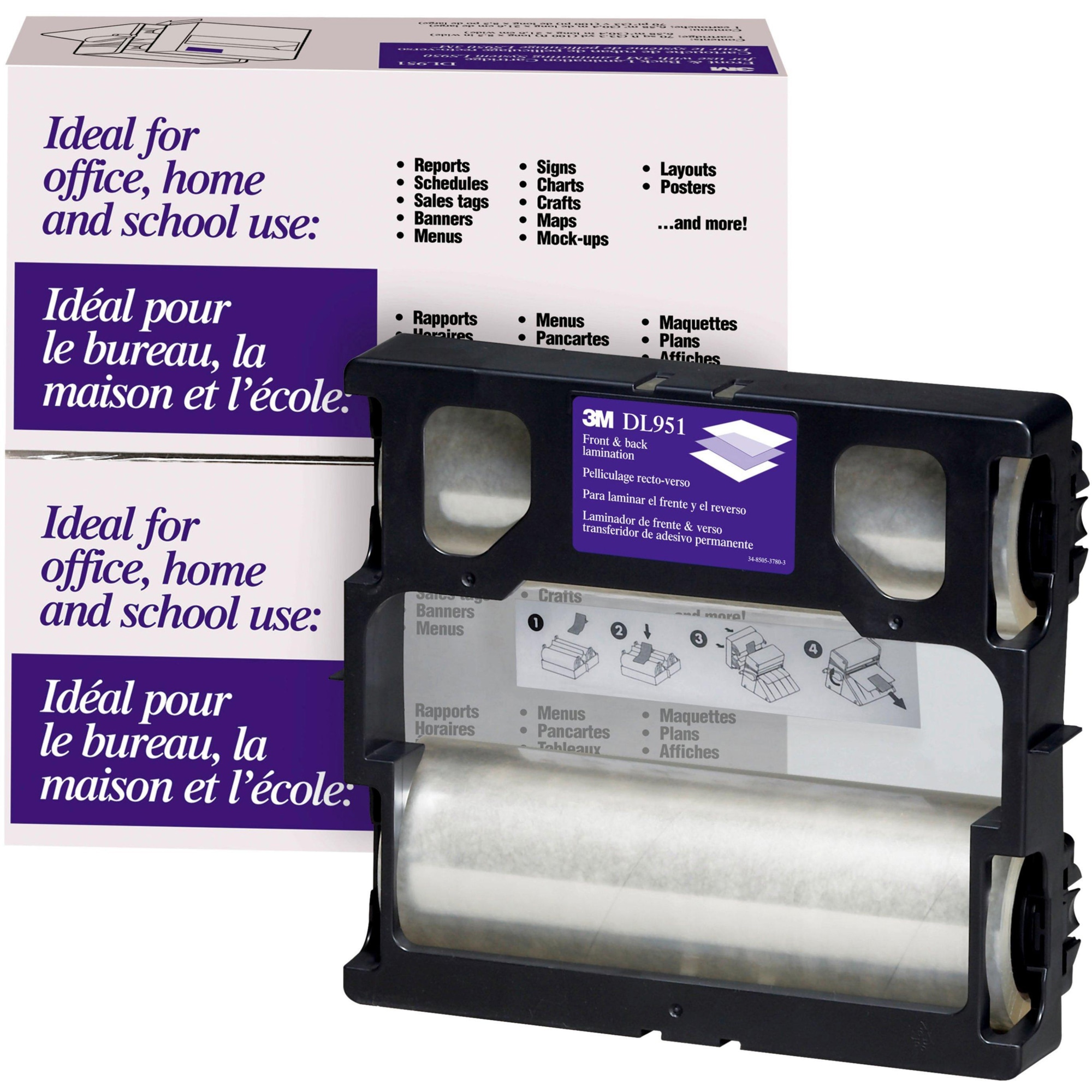 Scotch DL951 Refill for LS950 5.6 mil. 8.5 in. x 100 ft. Heat-Free Laminating Machines - Gloss Clear