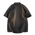 thumbnail image 4 of LIaqionyy Short Sleeve Button down Shirts for Men Casual Summer Collar Solid Color Beach Shirt with Pocket, 4 of 5