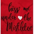 thumbnail image 2 of Christmas Kiss Me Under The Mistletoe Womens Fitted Plus Size Graphic Tee Brisco Brands 2X, 2 of 5