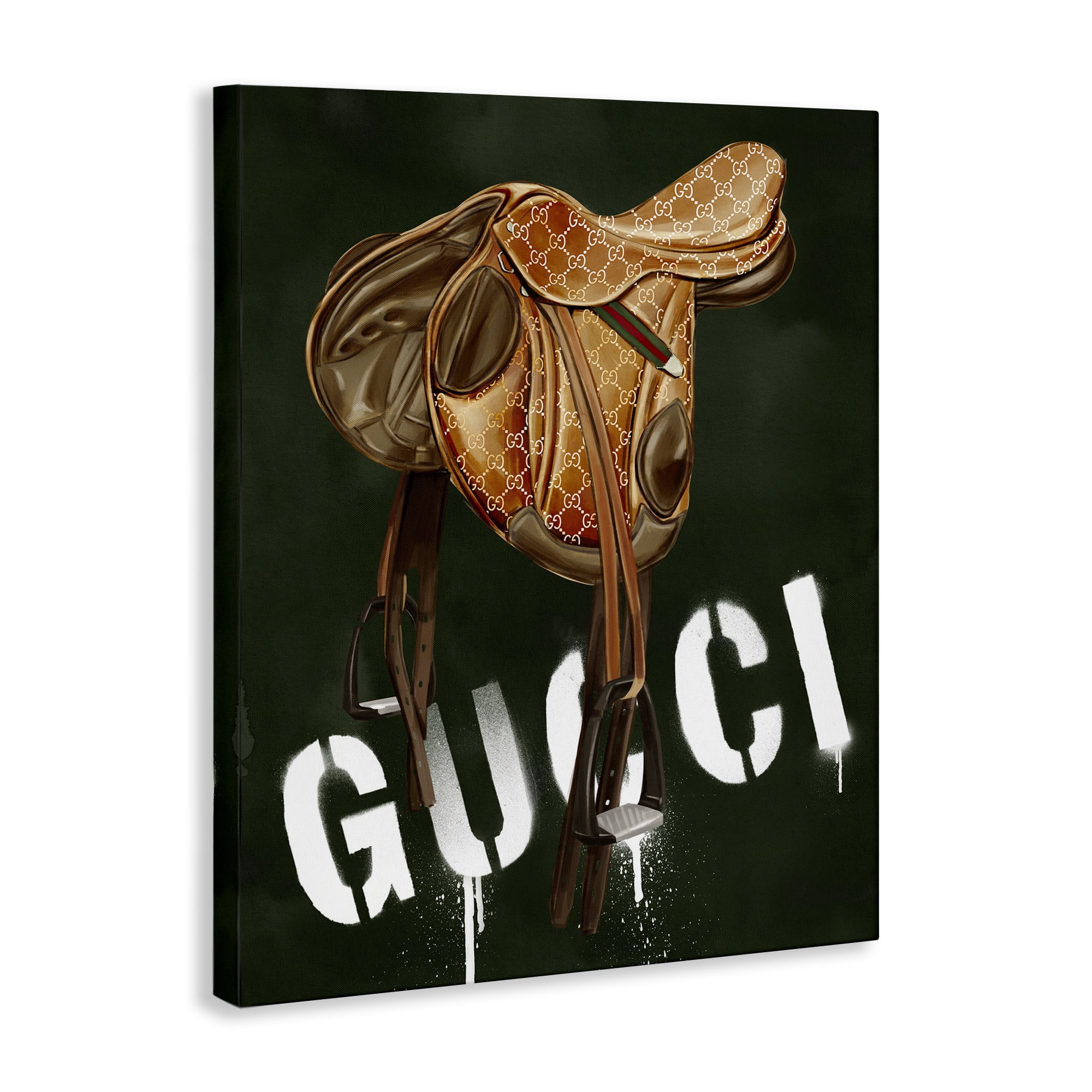 Stupell Industries Glam Horse Saddle Beauty & Fashion Painting Gallery Wrapped Canvas Art Print Wall Art, 16 x 20