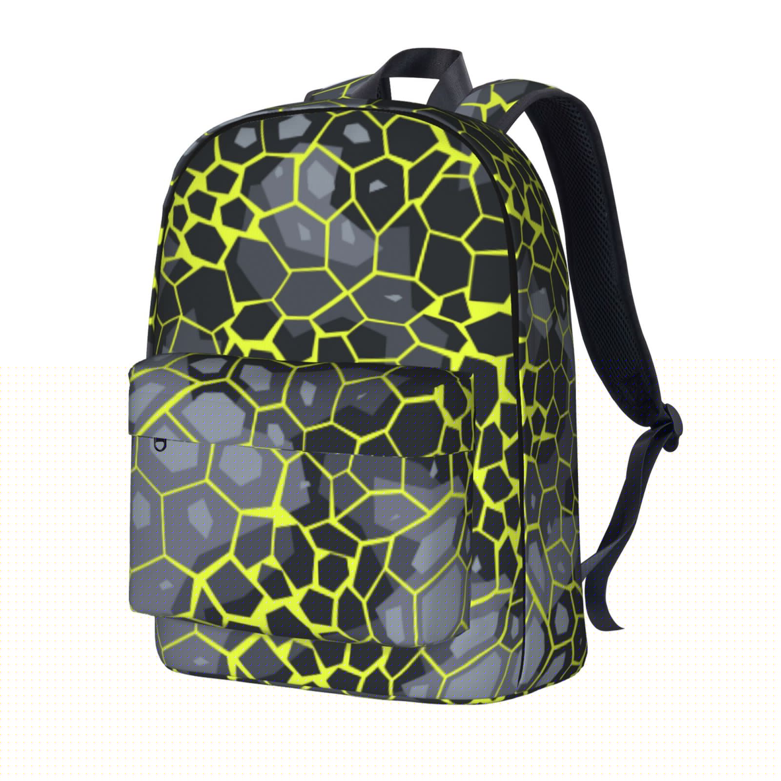 Green Leopard Backpack Camouflage Canvas Shoulder Daypack BookBag Travel Hiking Casual Bags For Women Men