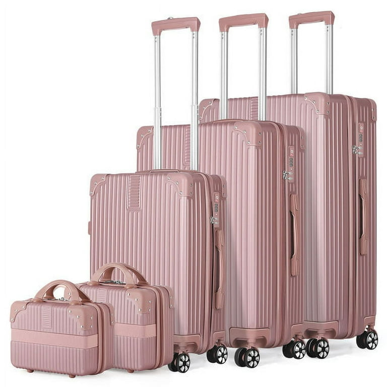 HIKOLAYAE Softside Expandable Luggage Set with TSA Lock and 8-Wheel Spinner  in Cute Pink, 3-Piece P518-TSA-PRD-3 - The Home Depot