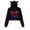 Black, variant on Blox fruits Cat ear Hoodie Retro Casual Women's Short Hoodie Sportswear