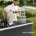 thumbnail image 3 of LYYHTY 78" Portable Bar Table, 2-Tier Shelves, Mobile Bar Table for Events, Party, Camping, Picnic, Tradeshow, Indoor with Black Skirt (1, 78"), 3 of 9