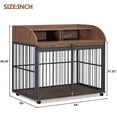 thumbnail image 6 of ZephyPaws 44 Inch Heavy Duty Dog Crate Furniture with Lockable Wheels, Wooden Dog Kennel with Double Layer Storage & Sliding Barn Door, End Table Style Pet Crate for Large Medium Dogs up to 90 lbs, 6 of 11