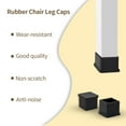 thumbnail image 3 of Flyshop Square Anti-slip Heavy Duty Rubber Leg Tips Furniture Chair Leg Caps Floor Protectors, 50mm x 50mm, 2" x 2", Black, 10PCS, 3 of 8