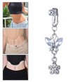 thumbnail image 2 of Glitter Fake Belly Button Bar Long Drop Dangle Body Non-Piercing Navel K7E0, 2 of 8