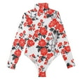 thumbnail image 3 of joogoo Art Rose Flower Women's Mock Turtle Neck Long Sleeve Bodysuit XL, 3 of 8
