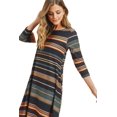 thumbnail image 2 of Women's Holiday Print Dress, Multi-Striped, L, 2 of 5