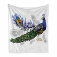 thumbnail image 1 of Peacock Soft Flannel Fleece Throw Blanket, Male Peacock Feathers Springtime Wilderness Crowned Majestic Animal Pattern, Cozy Plush for Indoor and Outdoor Use, 50" x 60", Multicolor, by Ambesonne, 1 of 5