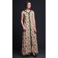 thumbnail image 3 of Bimba Leaves Printed Front Slit Sleeveless Summer Spring Long Women BeachÂ&nbsp;Dress-XX-Large, 3 of 5